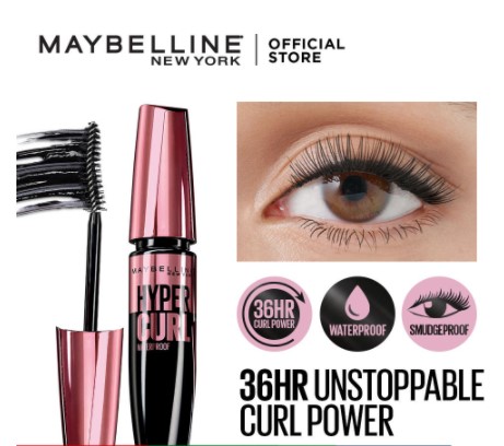 Maybelline Bestselling Hypercurl Waterproof Mascara - Volumizing Black Mascara