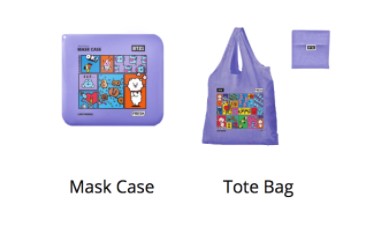 bt21 mask case and tote bag