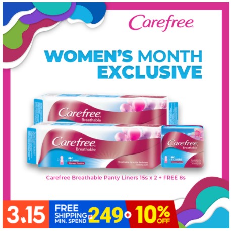 Carefree Breathable Panty Liners 15s
